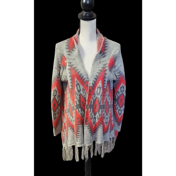 Young Threads NEW YORK CITY NYC Aztec Wrap Cardigan Sweater Women's Size Large - Picture 1 of 9